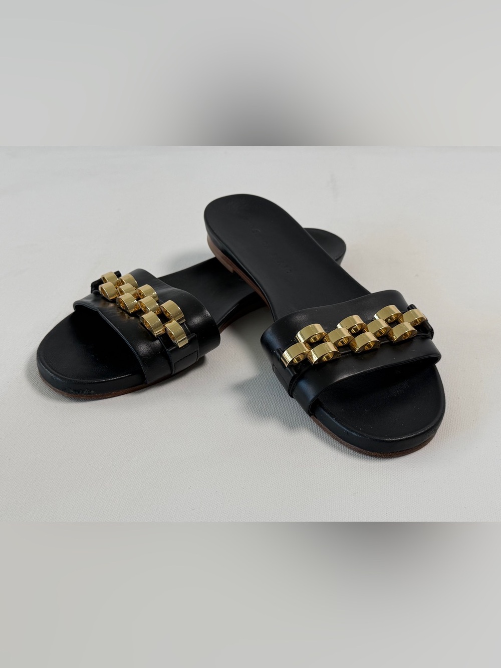 Veronica Beard Eni Leather Slide Sandals, size 8.5